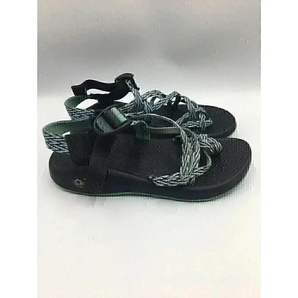 Womens CHACO ZX2 Classic Sz 7 Angular Teal Green Outdoor Strap Sandals Toe Loop - Picture 3 of 7